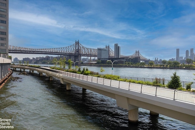 water view featuring a city view
