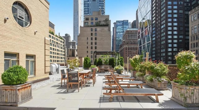 view of patio / terrace with a view of city