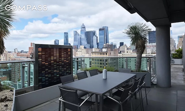 balcony featuring a view of city