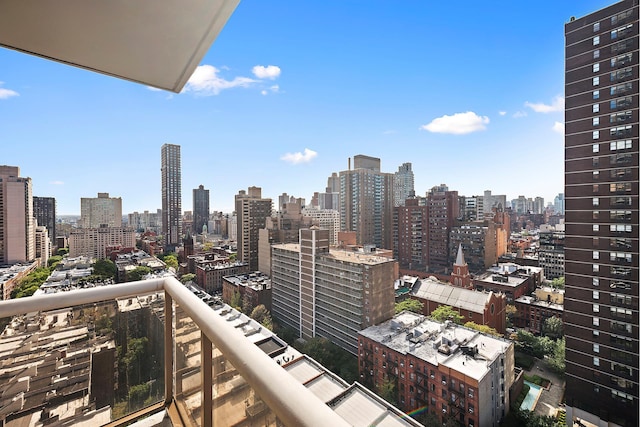 balcony featuring a view of skyline