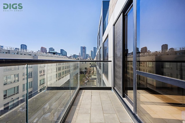 balcony with a view of city