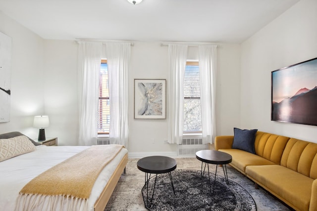 bedroom with visible vents and baseboards