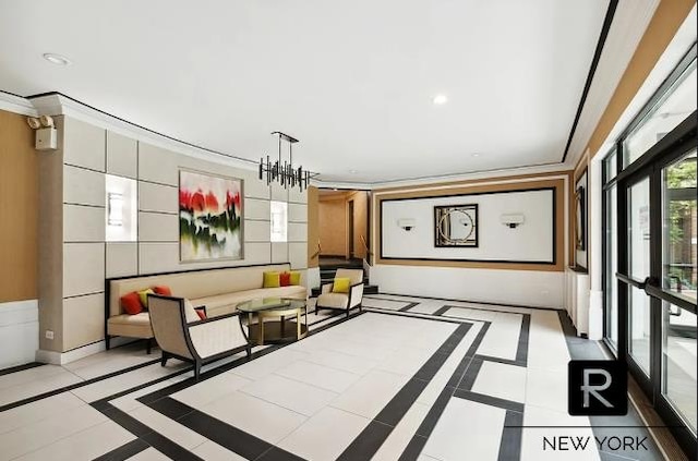 100-11 67th Rd Unit 106, New York City, NY 11375 - lobby with ornamental molding and recessed lighting
