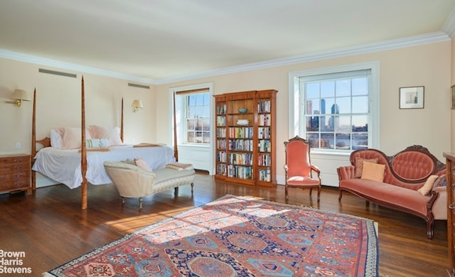 1 Beekman Pl Unit 7/8A, New York City, NY 10022 - bedroom with crown molding and wood finished floors