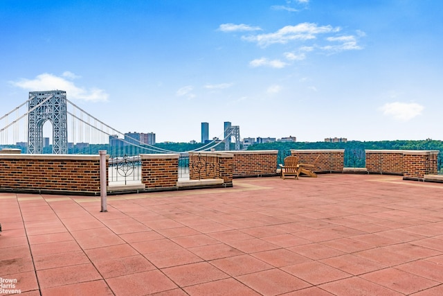 view of patio featuring a city view