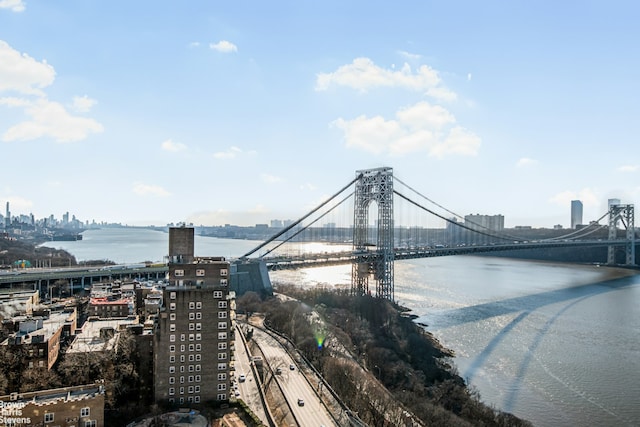 property view of water featuring a view of city