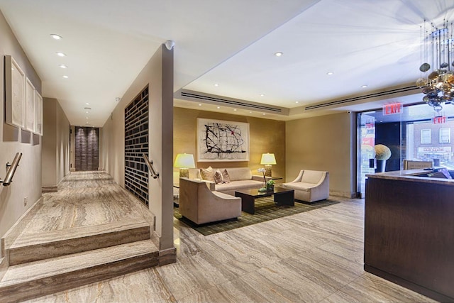 lobby featuring recessed lighting