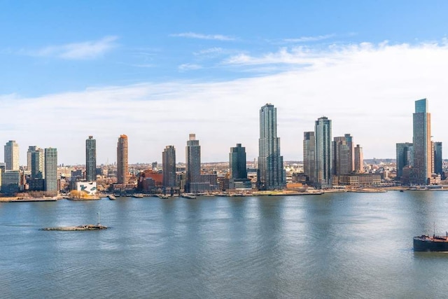 property view of water with a view of city