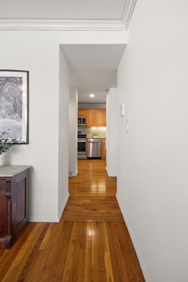 250 W 88th St Unit 503, New York City, NY 10024 - corridor with light wood-type flooring and baseboards