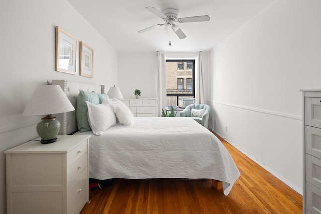 250 W 88th St Unit 503, New York City, NY 10024 - bedroom featuring wood finished floors and ceiling fan