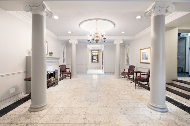 250 W 88th St Unit 503, New York City, NY 10024 - community lobby with ornamental molding and recessed lighting