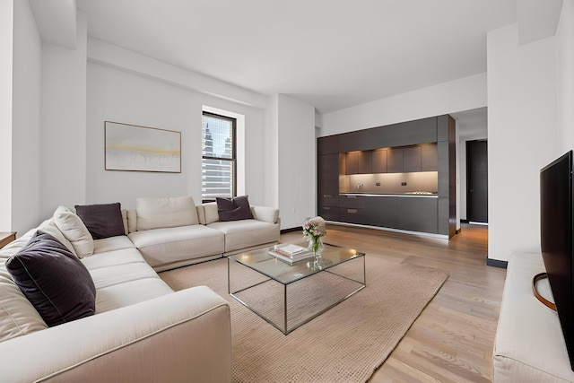 20 Pine St Unit 2907, New York City, NY 10005 - living area with light wood-type flooring