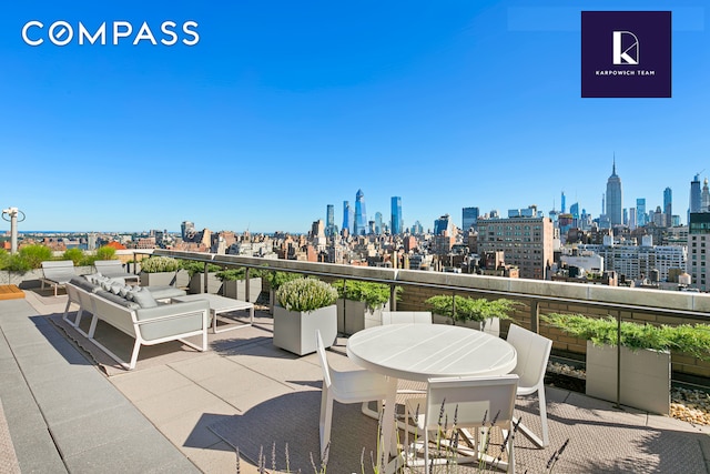 view of patio featuring a view of city