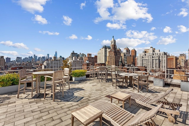305 2nd Ave Unit 530, New York City, NY 10003 - view of patio / terrace featuring a skyline view and outdoor dining space