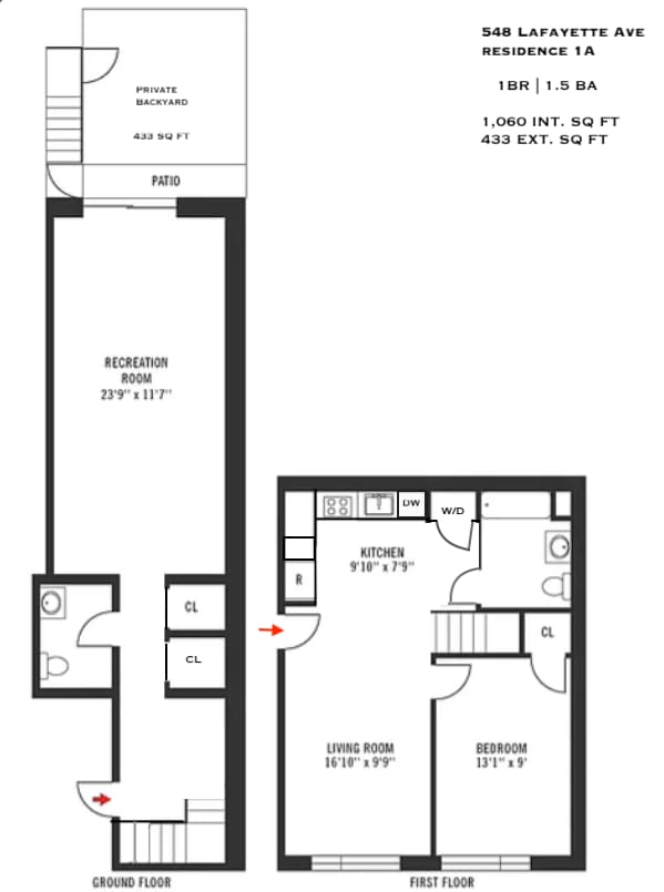 548 Lafayette Ave Unit 1A, New York City, NY 11205 - room layout