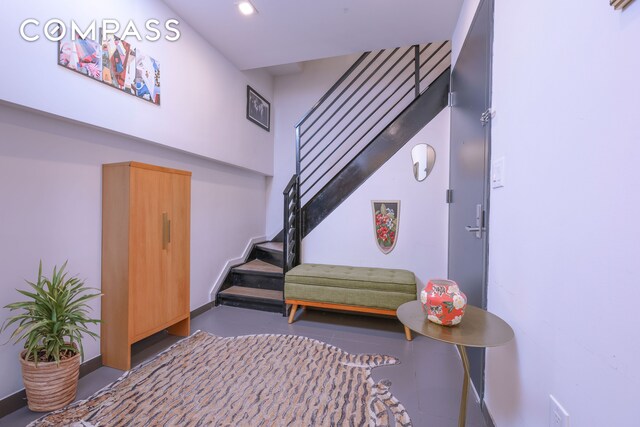 548 Lafayette Ave Unit 1A, New York City, NY 11205 - stairway featuring baseboards and recessed lighting