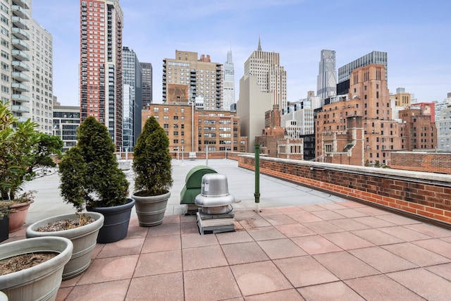 view of patio featuring a city view