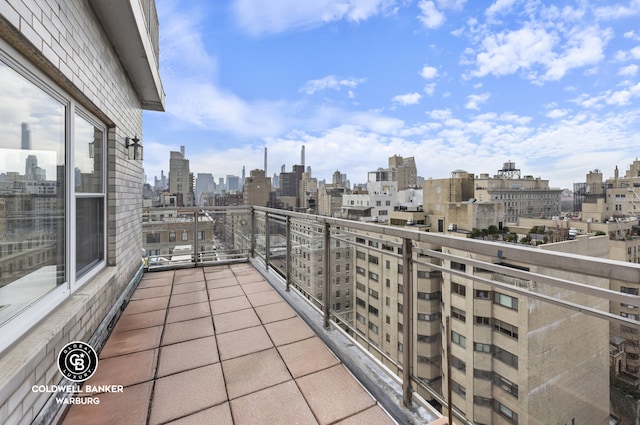 balcony featuring a view of city