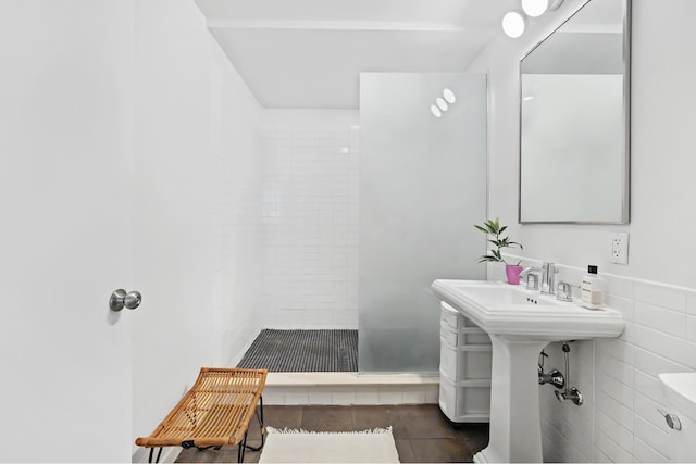 365 Bridge St Unit 2P, New York City, NY 11201 - full bath with tile patterned flooring and a shower stall