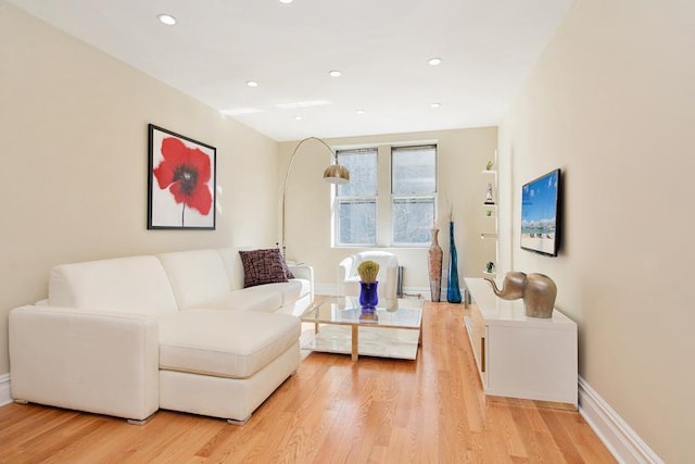 775 Riverside Dr Unit 3D, New York City, NY 10032 - living room with baseboards, recessed lighting, and light wood finished floors
