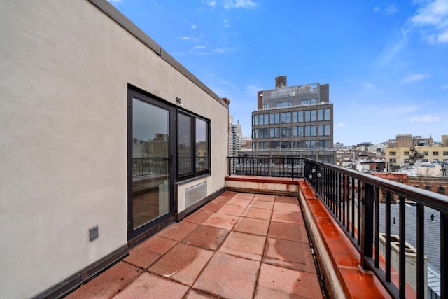 balcony with a view of city