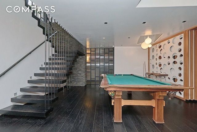 99 John St Unit 1711, New York City, NY 10038 - game room with hardwood / wood-style flooring and billiards