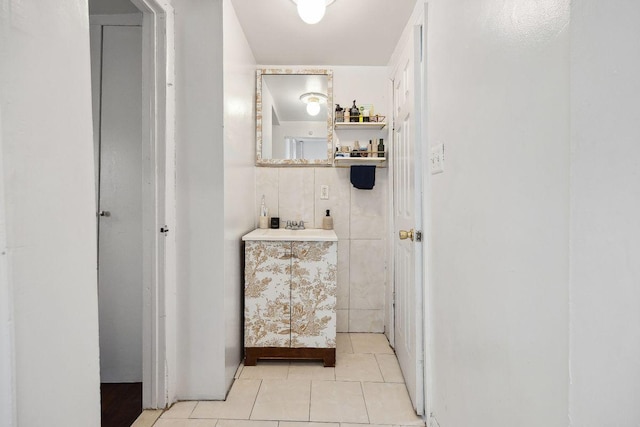 bathroom featuring tile patterned floors and vanity