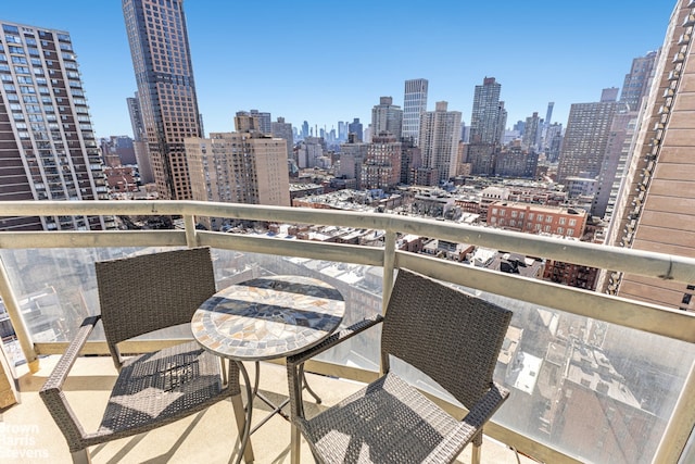 balcony with a view of city