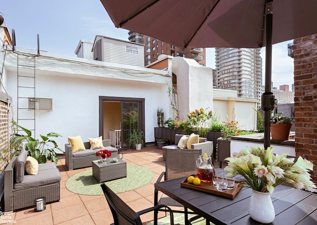 view of patio / terrace with an outdoor living space