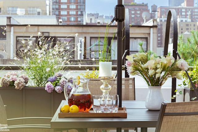 balcony with a view of city