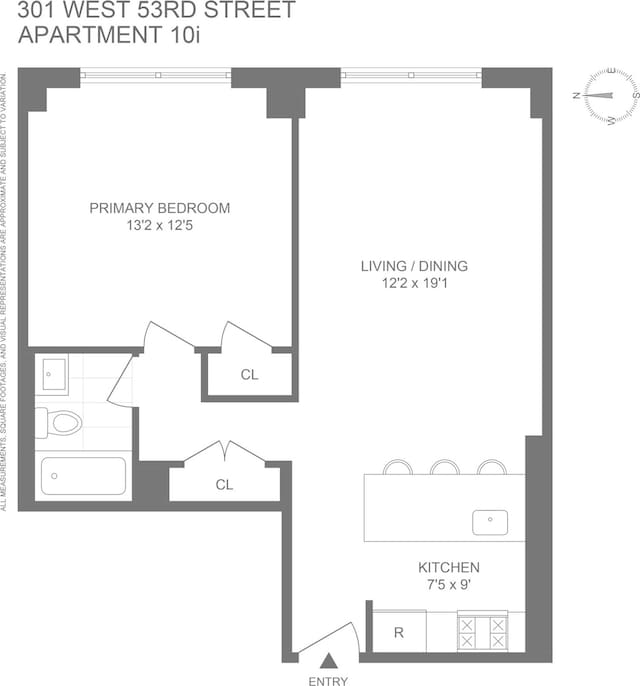 301 W 53rd St Unit 10I, New York City, NY 10019 - floor plan / room layout