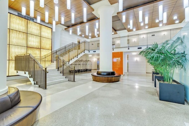 community lobby with stairway