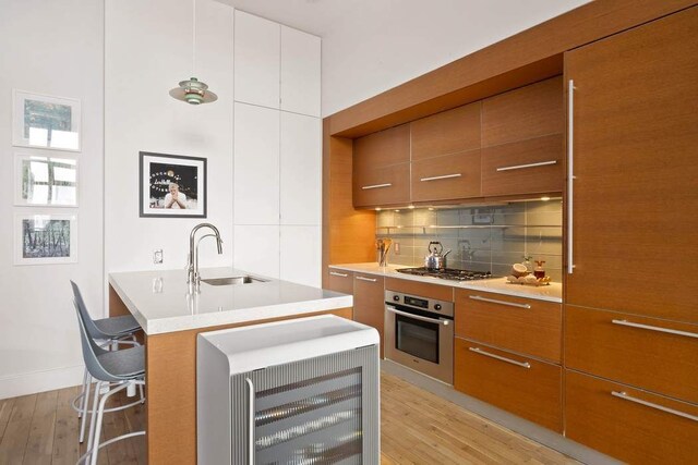 kitchen featuring a sink, modern cabinets, and appliances with stainless steel finishes