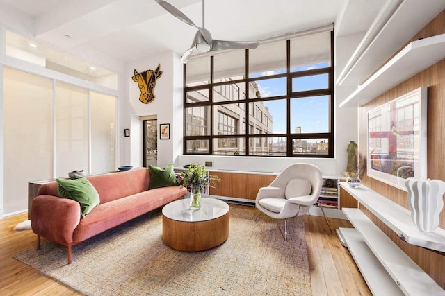 living area featuring wood-type flooring