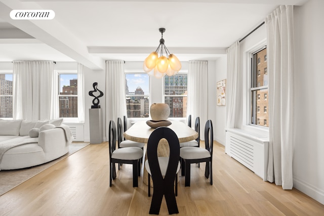 60 Gramercy Park N Unit 16A, New York City, NY 10010 - spare room with light wood-style flooring, baseboards, and beam ceiling
