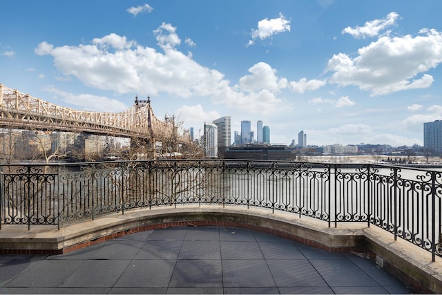 view of patio featuring a city view