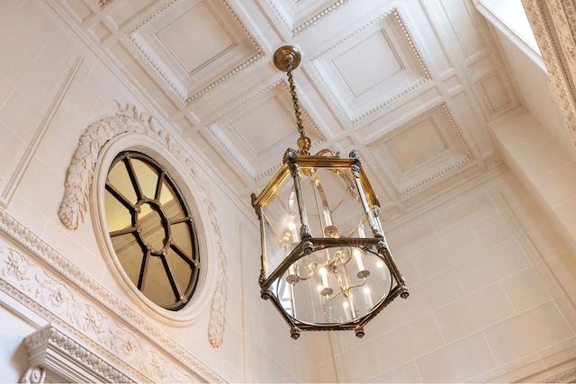 details featuring a chandelier