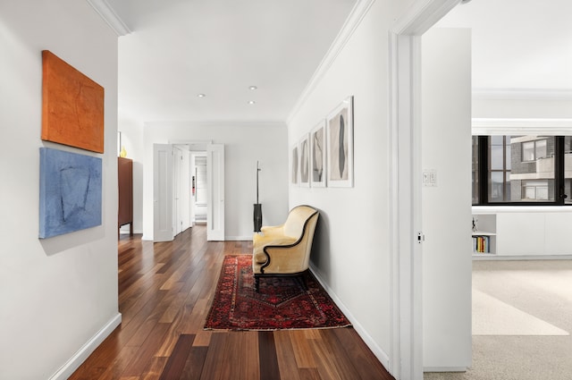 10 W 66th St Unit 27F, New York City, NY 10023 - corridor with crown molding and wood finished floors