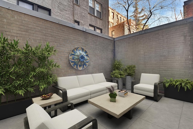 view of patio / terrace featuring an outdoor living space