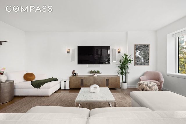 living room featuring wood finished floors