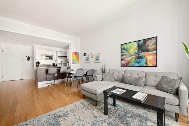 living room with light wood-style floors