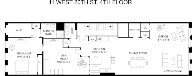 11 W 20th St Unit 4-Flr, New York City, NY 10011 - room layout