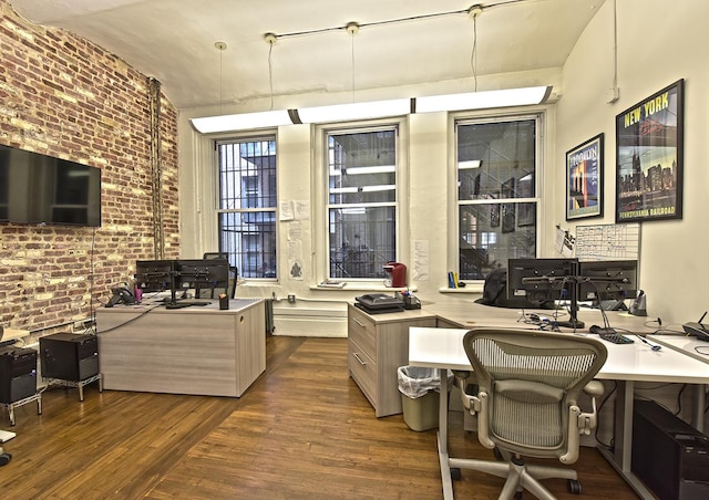 11 W 20th St Unit 4-Flr, New York City, NY 10011 - office with wood finished floors and brick wall