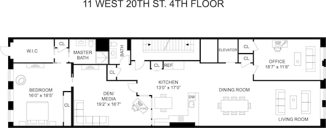 11 W 20th St Unit 4-Flr, New York City, NY 10011 - property floor plan