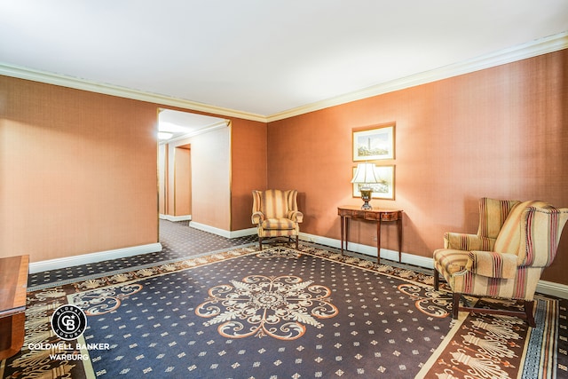50 Sutton Pl S Unit 14G, New York City, NY 10022 - sitting room featuring ornamental molding and carpet flooring