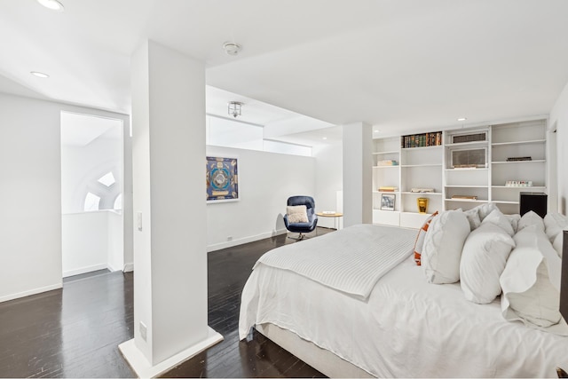 bedroom featuring recessed lighting, baseboards, and wood finished floors