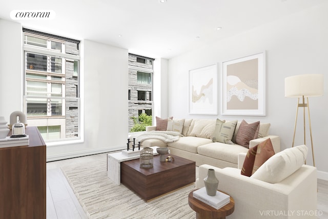 living room featuring visible vents