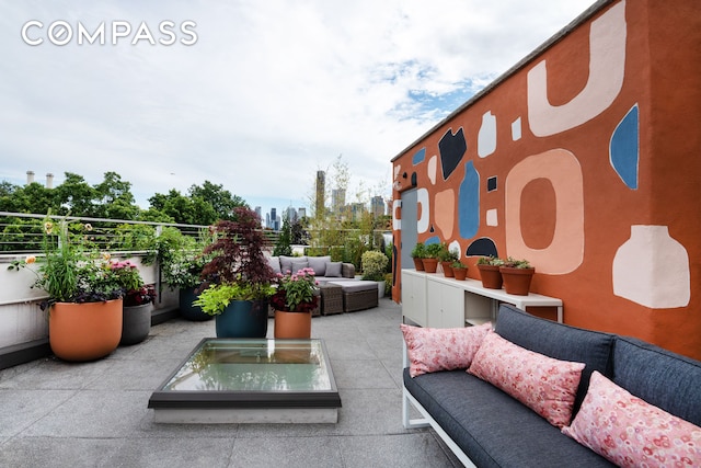 view of patio featuring an outdoor living space