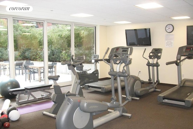 462 W 58th St Unit 1A, New York City, NY 10019 - gym with carpet