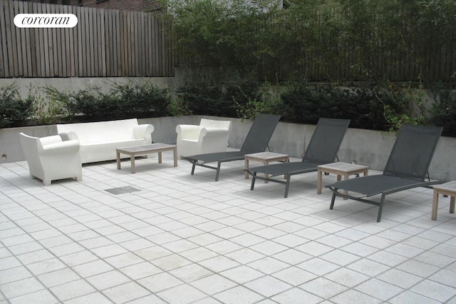 462 W 58th St Unit 1A, New York City, NY 10019 - view of patio / terrace featuring an outdoor living space